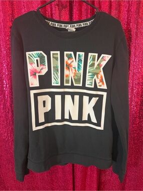 Victoria's Secret PINK Black and White Logo Crewneck